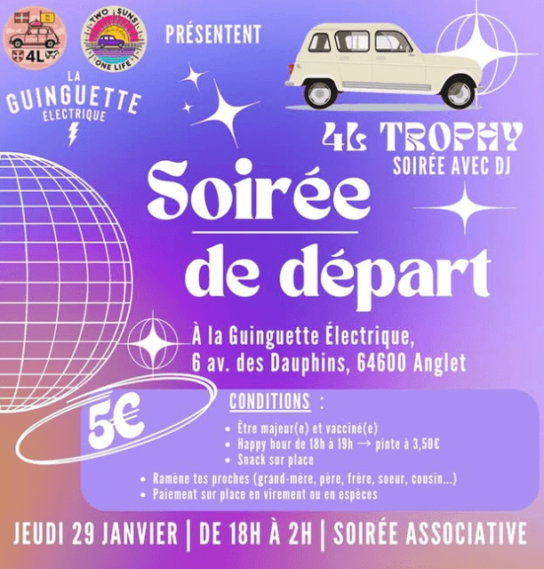 SOIRÉE DE DÉPART