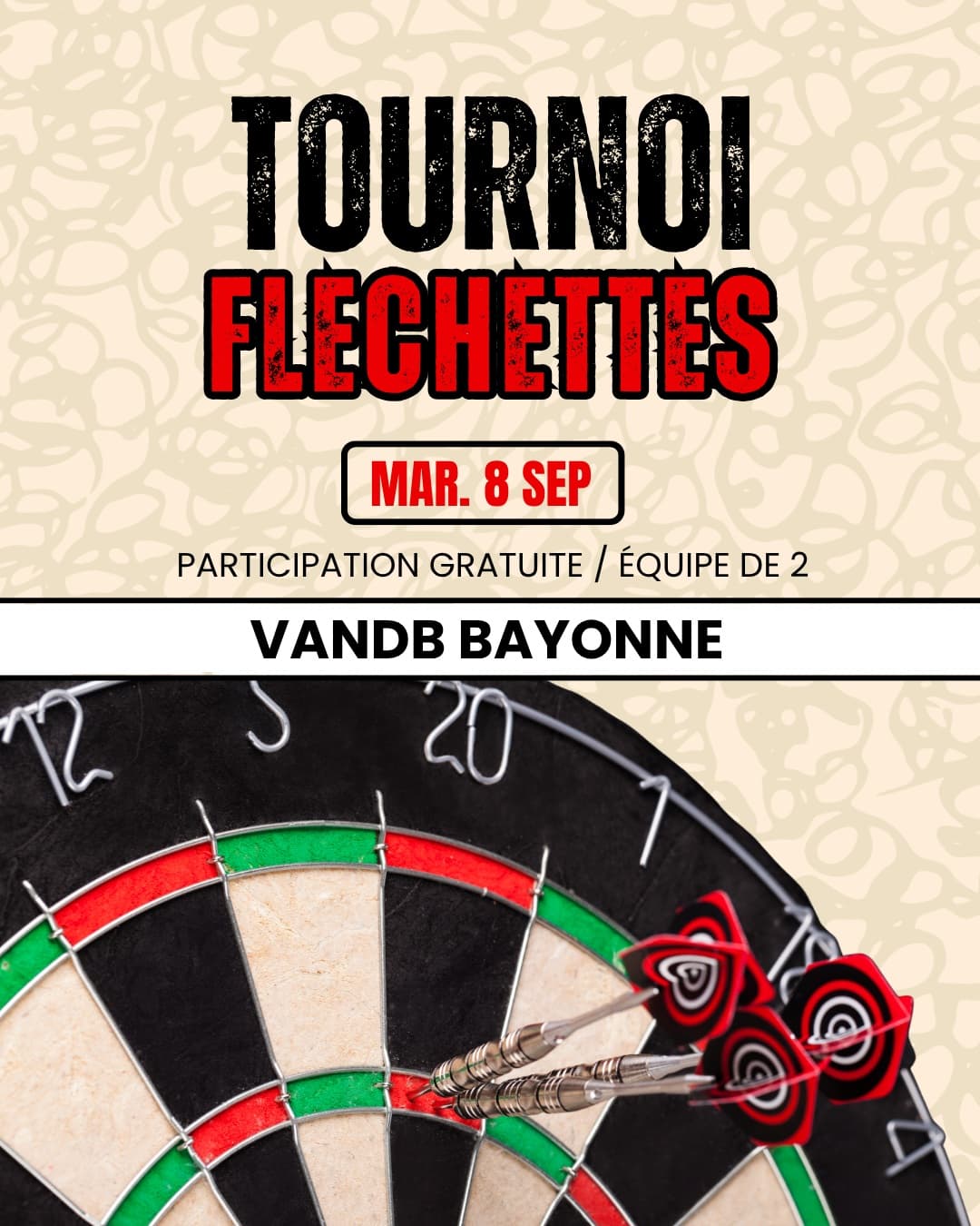 Tournoi de Fléchettes au V and B Bayonne